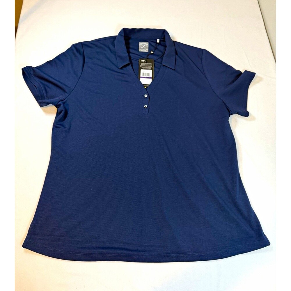 Callaway Opti-Dri Women's Blue Golf Polo Shirt XXL Short Sleeve Stretch